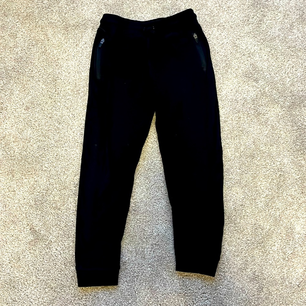 Black Uni-Sex Kids’ Drawstring Sweatpants with Zip Pockets